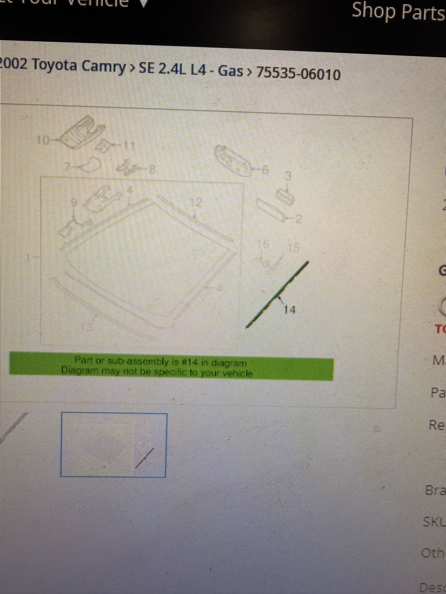 2018-24 Toyota Camry Right Windshield Molding