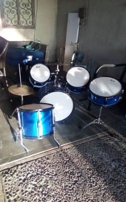Blue Drum Kit Full Set with Cymbals