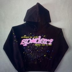 Sp5der Pink V2 Hoodie Black