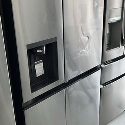 💥Great Deal💥 23 cu. ft. Side by Side Refrigerator with External Ice andWater Dispenser in PrintPro