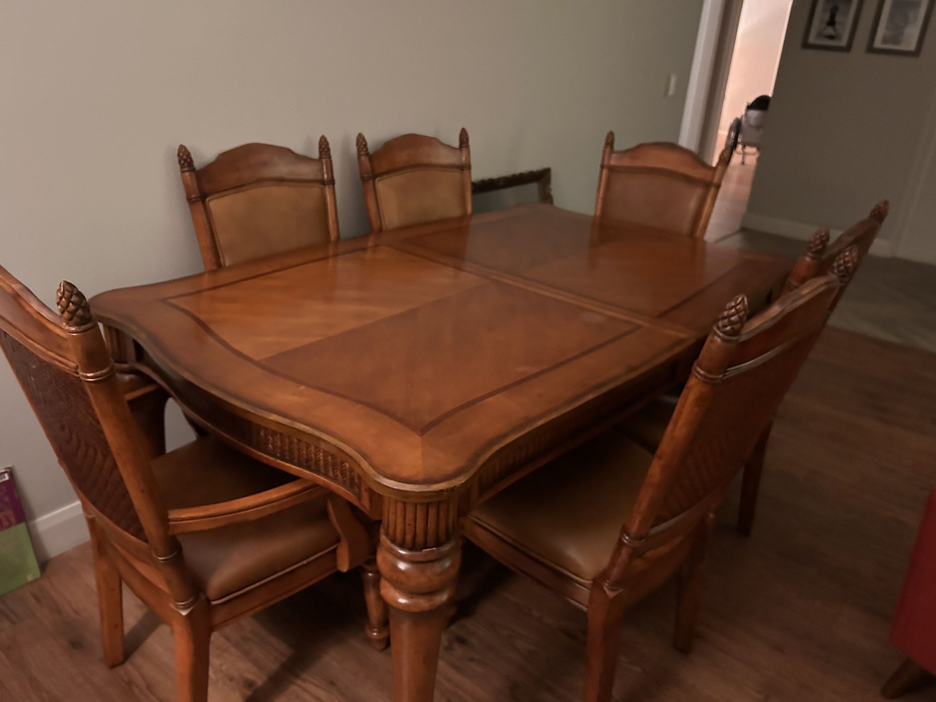 Beautiful dining table with six chairs