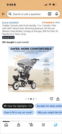 EOOWOY CONVERTIBLE STROLLER