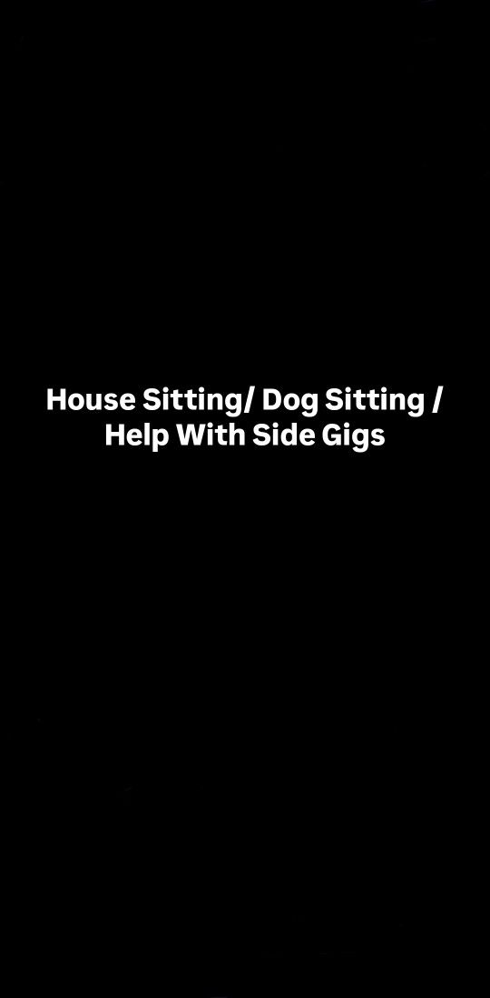 House Sitting / Dog Sitting / Help With Side Gigs