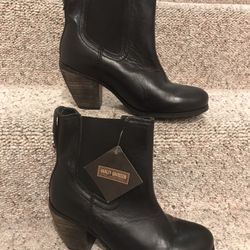 NEW Womens Leather Harley Davidson Ankle Boots 