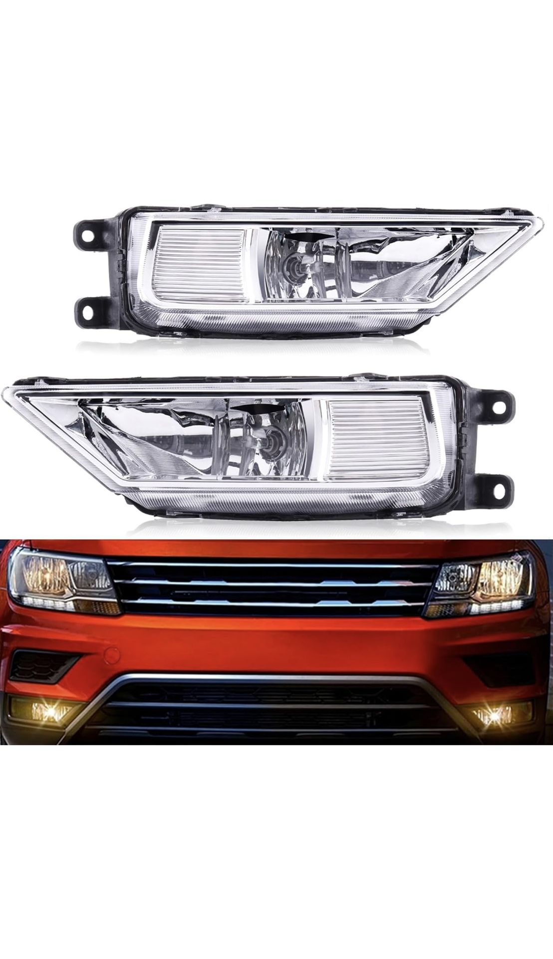 MotorFansClub Front Fog Light Fit for Volkswagen VW Tiguan 2016 2017 2018 2019 Driving Lamp with Bulbs