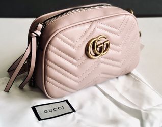 GG mini leather Blush marmont bag