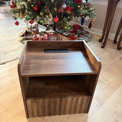 NEW Fluted Floating Nightstand Wall Mounted Bedside Table with Storage Drawer & Display Shelf