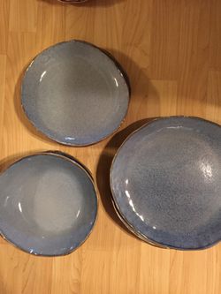Blue Rustic Dinner Set For Four