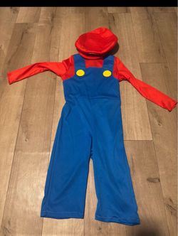 Toddler Mario Halloween Costume with Hat Size S (4-6)