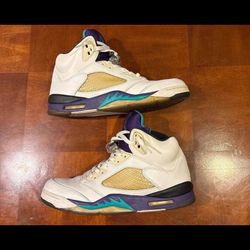 Size 12- Used Air Jordan 5 2013 Grapes  No Box