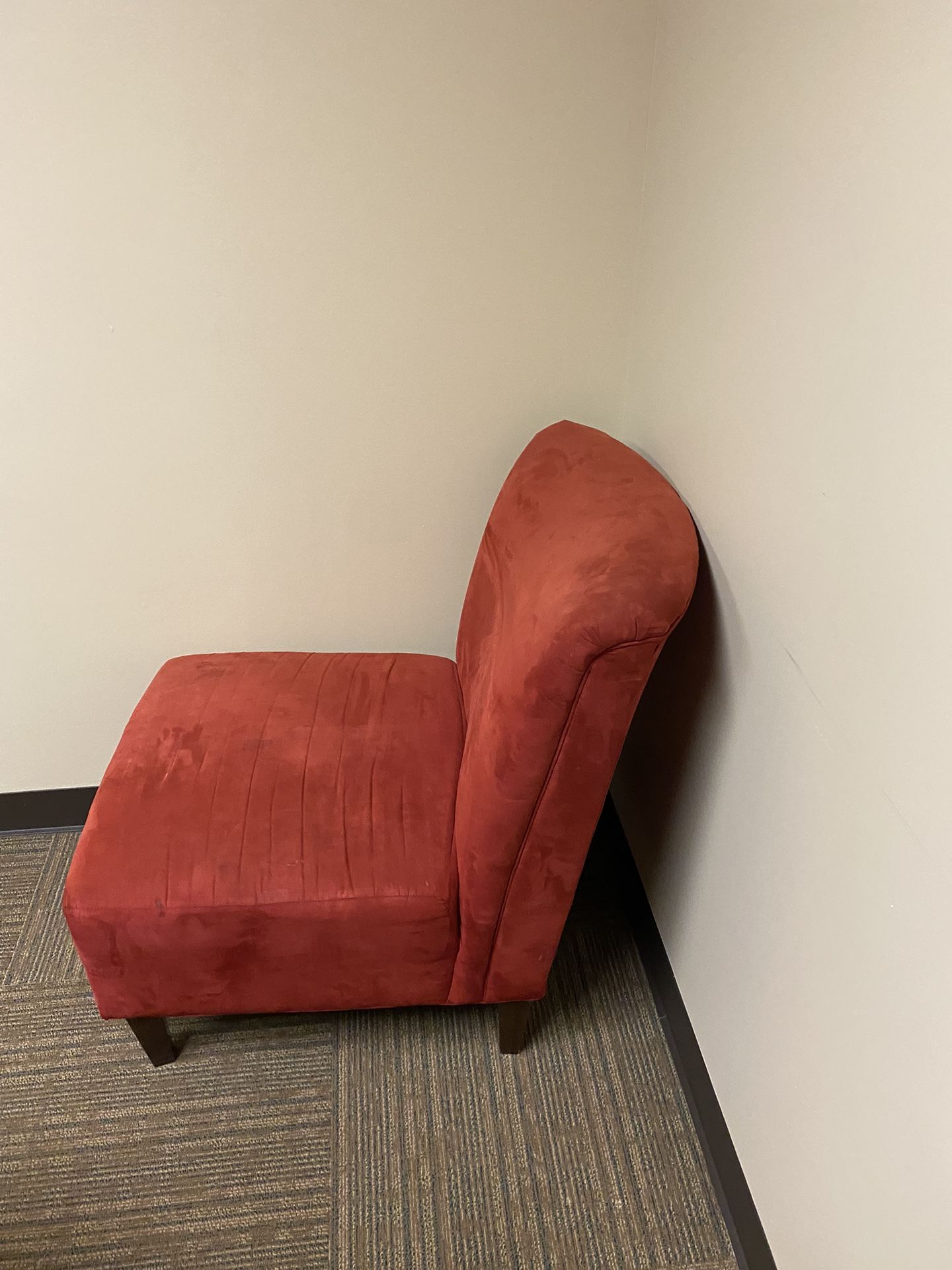 2 Red Suede Chairs