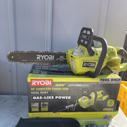 RYOBI 40V Brushless 14 in. Cordless Battery Chainsaw (Tool Only)