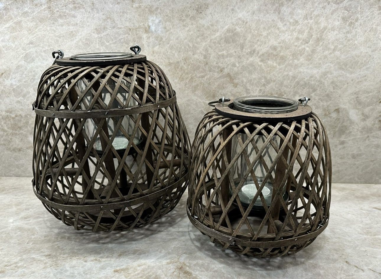 Wicker Candle Holders