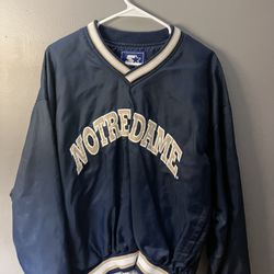 Vintage 90s Starter Notre Dame Pullover Windbreaker Jacket, NO SIZE TAG, M-L