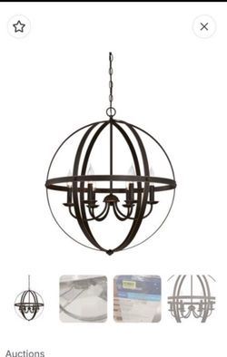 Oil-Rubbed Bronze Orb Chandelier 6-Light