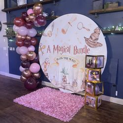 Magical Bundle Hogwarts Round Baby Shower Backdrop