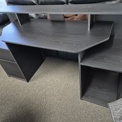 Sofa  Black Leather, Conference Table, Computer Desk 