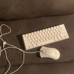 keyboard and mouse (white)