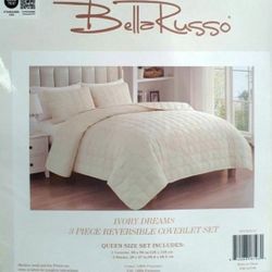 New! Bella Russo 9 Pc Queen Coverlet Set