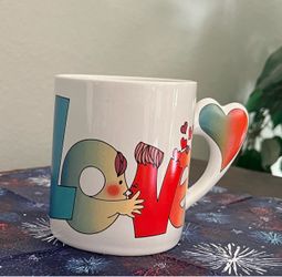 Vintage 1986 “The Love Mug” Heart Handle Coffee Mug