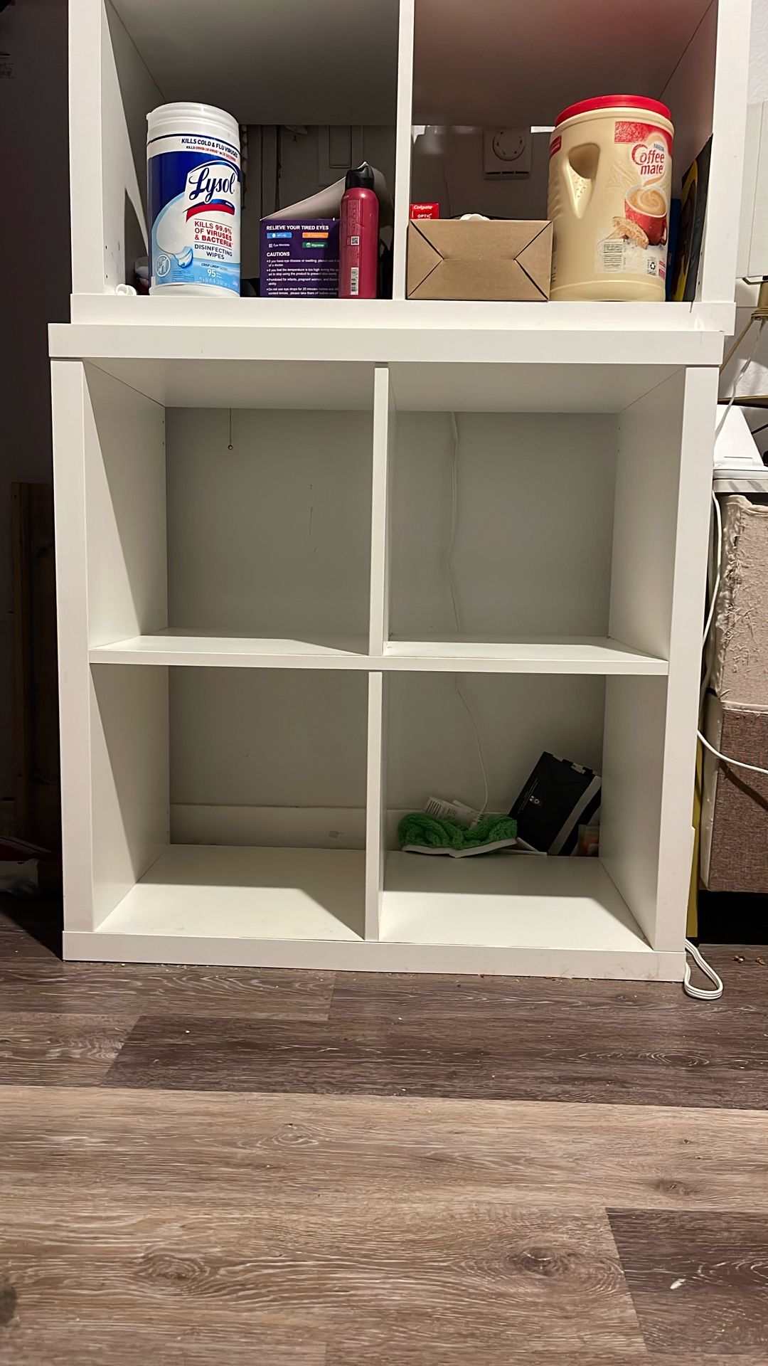 White IKEA Kallax 4 Cube Unit
