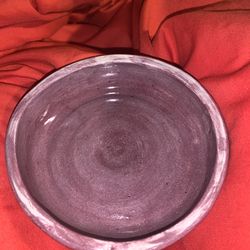 Homemade shallow bowl - ceramic, puckish purple