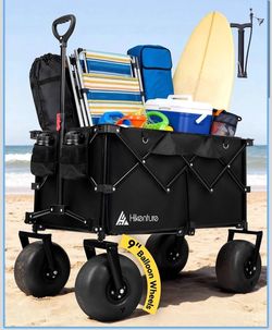 Heavy Duty Beach Cart-Collapsible-Large Capacity/Black/Brand New