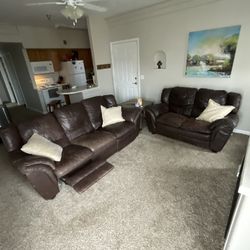 Leather Couches 3-seater And 2 Seater 