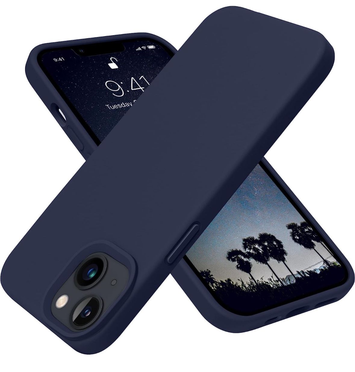 iPhone 13,14,15 Case, Liquid Silicone Slim Thin Phone Case for iPhone 13 (Navy blue)