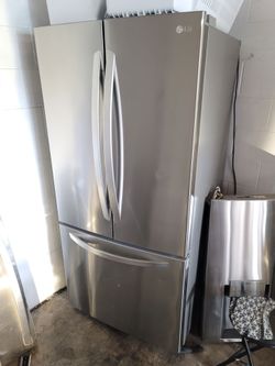 LG 33" Wide Apartment Size Stainless Steel French Door Refrigerator With Ice Maker
