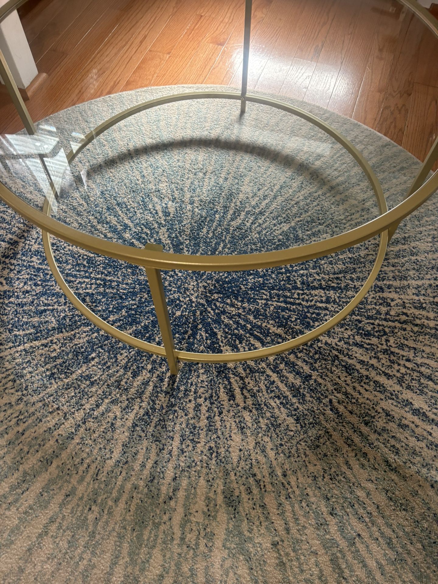Gold Round Glass Coffee Table