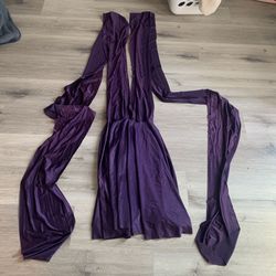 Halloween Costume Purple Wrap Disco Dress 