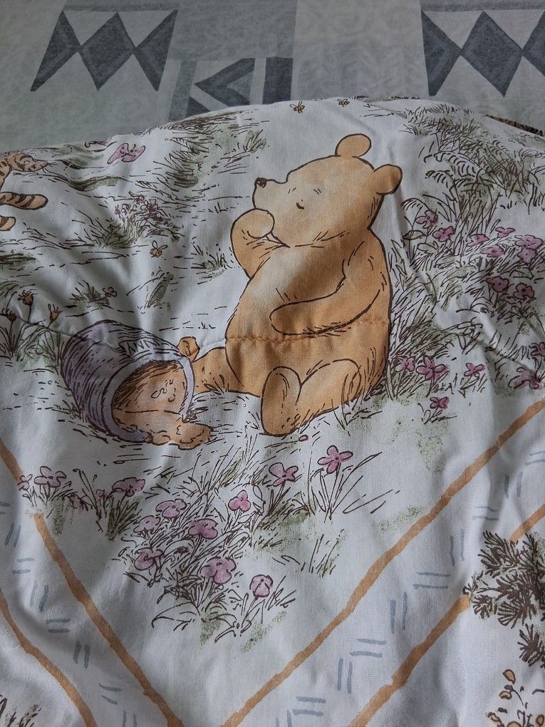 Adorable 2 Sided Winnie Pooh Quilt