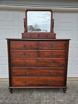 Durham Furniture Savile Row Collection Large Dresser / Chest of Drawers with Mirror
