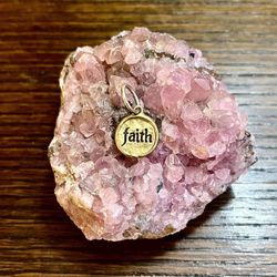 Choice Of Waxing Poetic “Faith” Or “ Heart” Brass And Sterling Silver Camp Charm