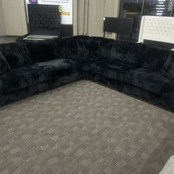 Extra Large And Deep Black Comfy Sectional 
