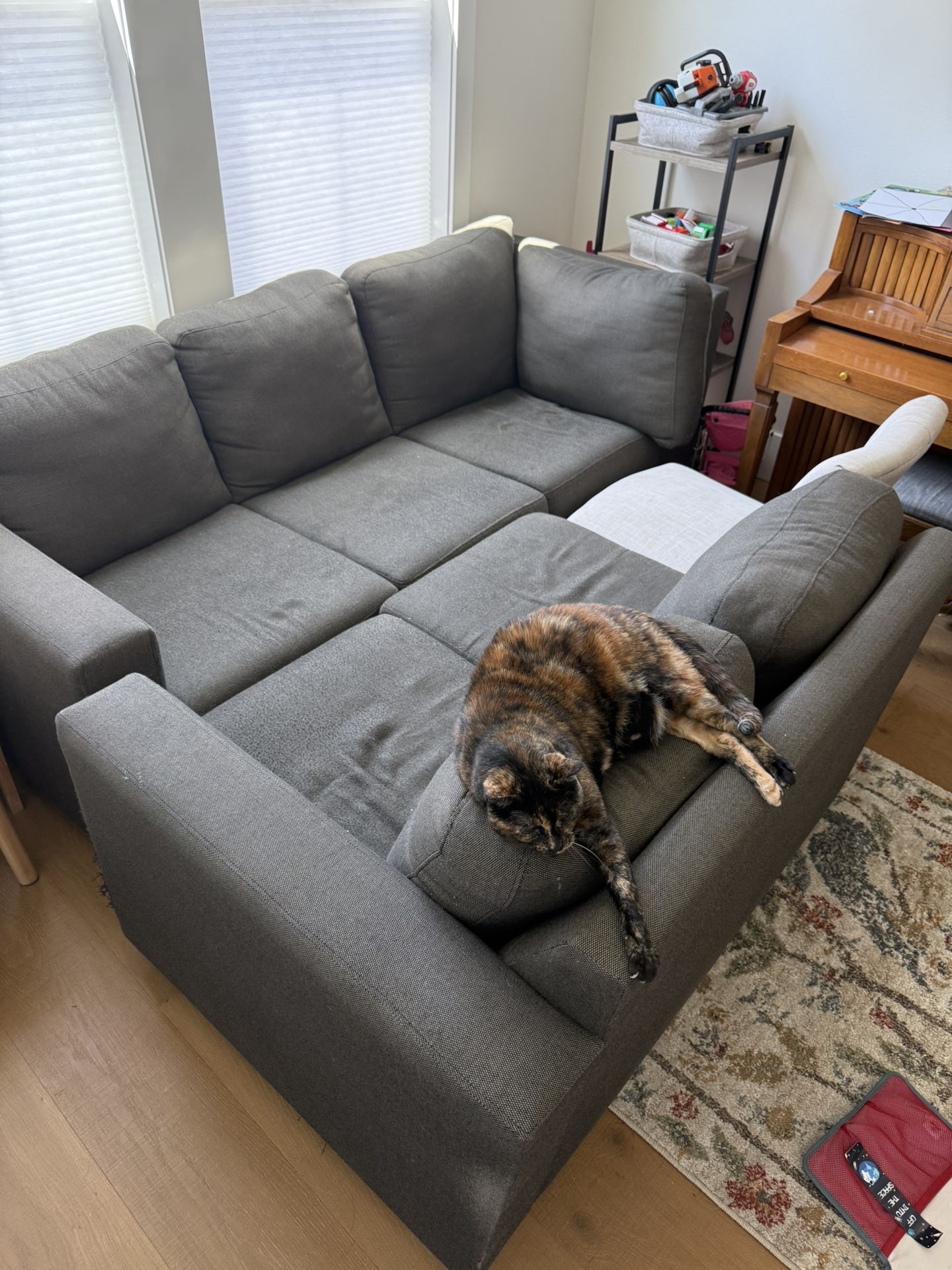 $145 Two Piece L-Shaped Comfy Sectional/Couch