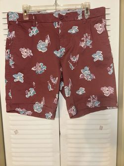 Dockers Men’s Ultimate Supreme Flex Floral Chino Shorts Burgundy / Maroon - Size 34