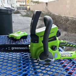 Green works 10” Electric Chainsaw Used Once