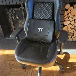 Office Chair Leather Black Thermaltake Gaming