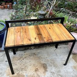 36.75”x53.5”Wx24.5”D  Steel and Pressure Treated Lumber Workbench