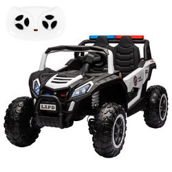 LAPD Police Buggy UTV 2 Seater Ride on Toys 4WD Electric, 12V , Remote Control, EVA Tires, Leather Seats, Siren & Lights