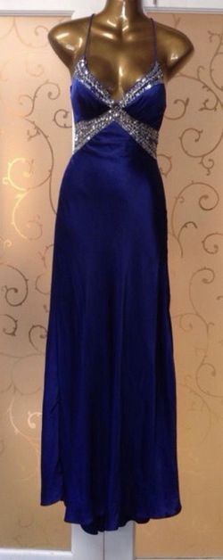 Prom Dress Navy Designer Size 0 Beautiful Back