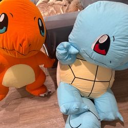 Giant Pokemon Plushies. Squirtle and Charmander