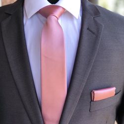 slim tie and pocket square set