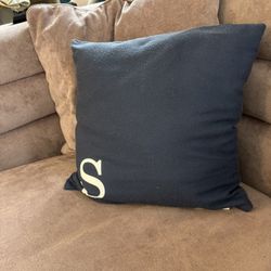Navy Pillow With S Initial 