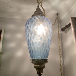  Antique Lamp Sea Glass Blue -price Negotiable
