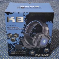 RUN MUS K8 Stereo Gaming Headset for PS4 XBOX ONE & PC W/ LED Lights- Opened Box