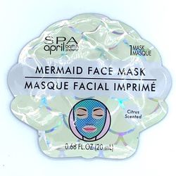 Spa April Bath & Shower Mermaid Paper Face Mask Citrus Scented