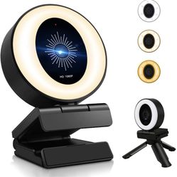 Webcam 1080P with Microphone & Light